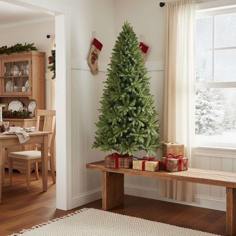 6' Pre Lit Full Pine Christmas Tree