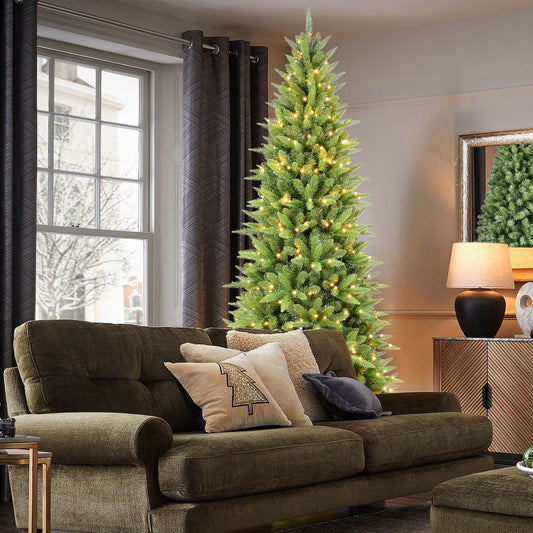 7' Pre Lit Full Pine Christmas Tree