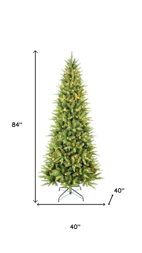 7' Pre Lit Full Pine Christmas Tree