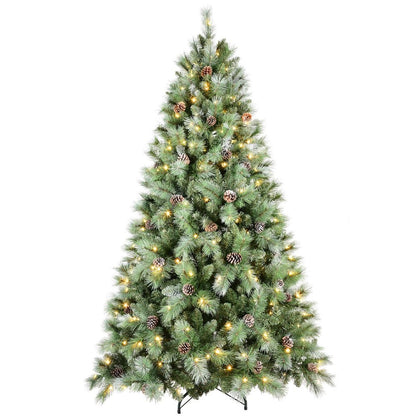 6' Pre Lit Full Pine Christmas Tree