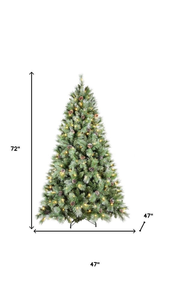 6' Pre Lit Full Pine Christmas Tree