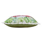 20" Green Off White And Pink Flamingo Throw Pillow Cover with Fringe