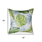 20" Green And Blue Floral Throw Pillow Cover