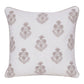 20" Off White And Taupe Floral Linen Throw Pillow Cover
