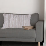 16" X 24" Taupe And Ivory Lumbar Floral Linen Throw Pillow Cover