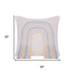 20" Off White And Blue Geometric Cotton Throw Pillow Cover