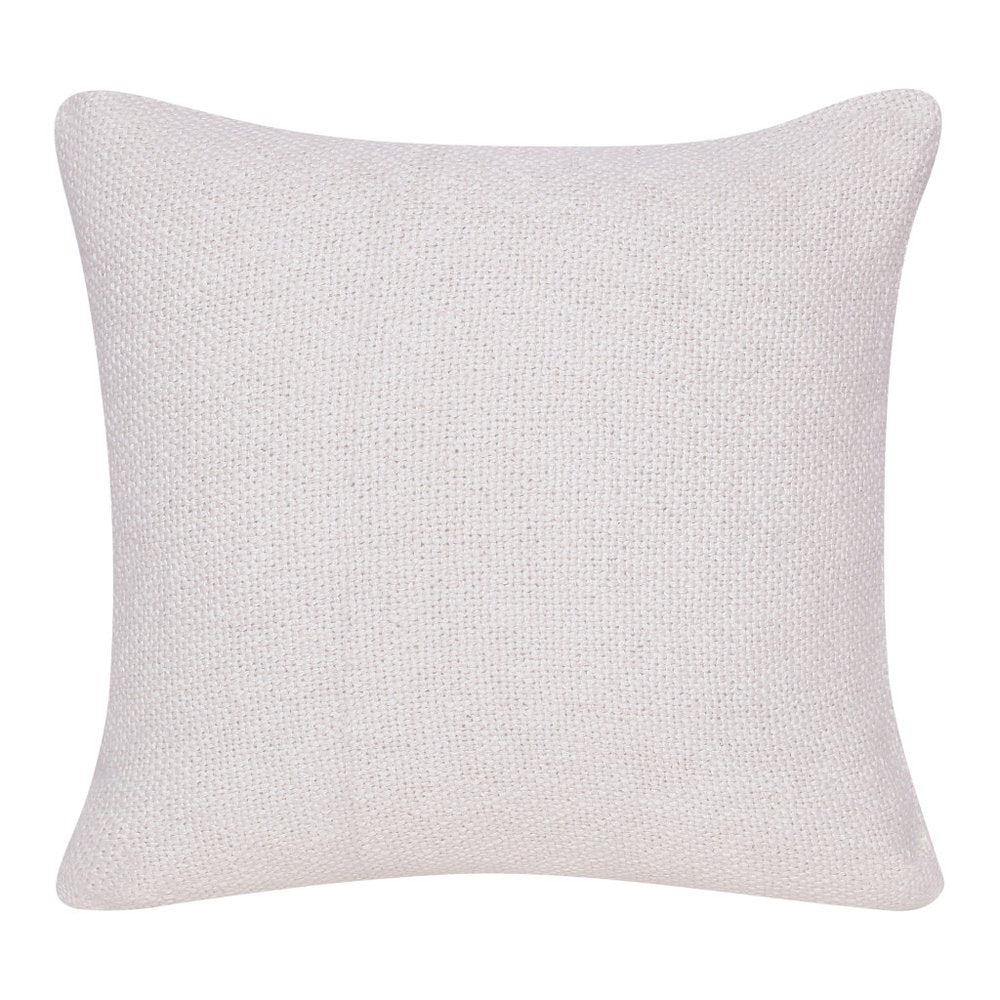 20" Off White And Blue Geometric Cotton Throw Pillow Cover
