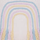20" Cream Blue And Pink Abstract Cotton Throw Pillow Cover with Fringe Embroidery And Texture
