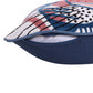 20" Red And Blue Cotton Throw Pillow Cover