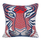 20" Red And Blue Cotton Throw Pillow Cover