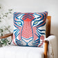 20" Red And Blue Cotton Throw Pillow Cover