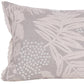 16" X 24" Beige And Gray Lumbar Floral Linen Throw Pillow Cover