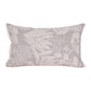 16" X 24" Beige And Gray Lumbar Floral Linen Throw Pillow Cover