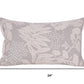 16" X 24" Beige And Gray Lumbar Floral Linen Throw Pillow Cover