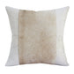 20" Ivory And Beige Striped Faux Leather Throw Pillow Cover
