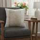 20" Ivory And Beige Striped Faux Leather Throw Pillow Cover