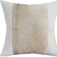 20" Ivory And Beige Striped Faux Leather Throw Pillow Cover