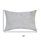 16" X 24" Ivory Lumbar Faux Leather Throw Pillow Cover
