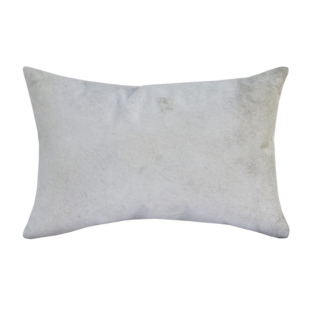16" X 24" Ivory Lumbar Faux Leather Throw Pillow Cover