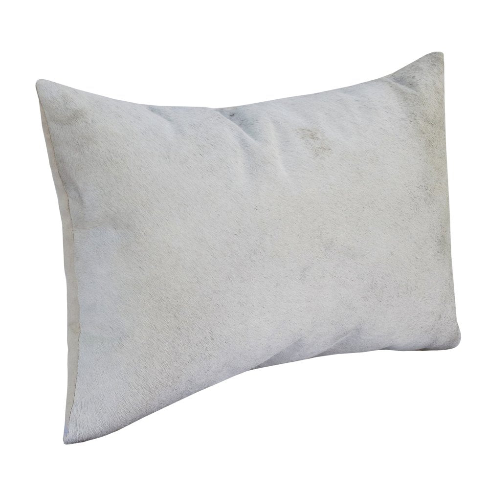 16" X 24" Ivory Lumbar Faux Leather Throw Pillow Cover
