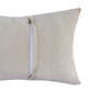 16" X 24" Ivory Lumbar Faux Leather Throw Pillow Cover