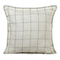 20" Ivory And Black Check Linen Throw Pillow Cover