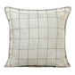 20" Ivory And Black Check Linen Throw Pillow Cover