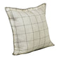 20" Ivory And Black Check Linen Throw Pillow Cover