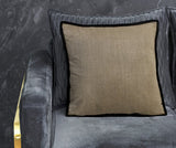 20" Tan And Black Linen Throw Pillow Cover