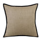 20" Tan And Black Linen Throw Pillow Cover