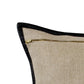 20" Tan And Black Linen Throw Pillow Cover