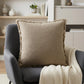 20" Brown And Beige Linen Throw Pillow Cover with Fringe