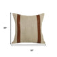 20" Beige And Brown Striped Linen Throw Pillow Cover