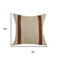 20" Beige And Brown Striped Linen Throw Pillow Cover