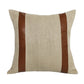 20" Beige And Brown Striped Linen Throw Pillow Cover