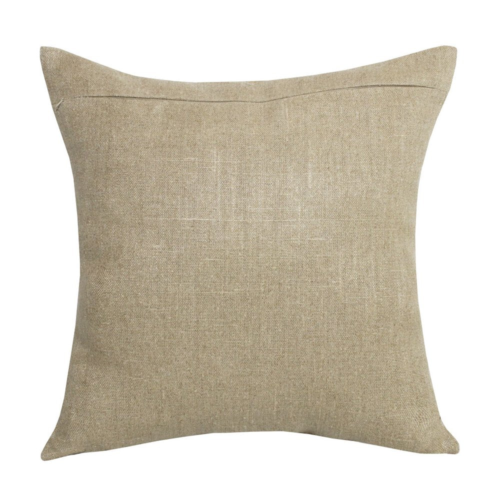 20" Beige And Brown Striped Linen Throw Pillow Cover