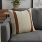 20" Beige And Brown Striped Linen Throw Pillow Cover
