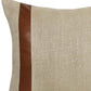 20" Beige And Brown Striped Linen Throw Pillow Cover