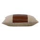 14" X 20" Tan And Brown Lumbar Striped Linen Throw Pillow Cover