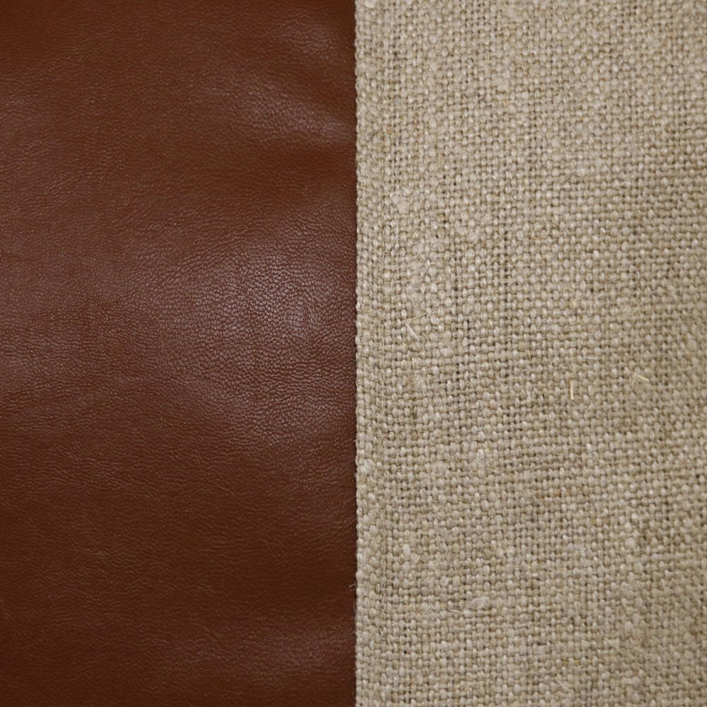 14" X 20" Tan And Brown Lumbar Striped Linen Throw Pillow Cover