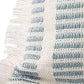 20" Blue And Ivory Striped Throw Pillow Cover