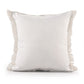 20" Blue And Ivory Striped Throw Pillow Cover with Fringe