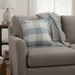 20" Blue And Ivory Plaid Throw Pillow Cover