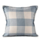 20" Blue And Ivory Plaid Throw Pillow Cover