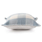 20" Blue And Ivory Plaid Throw Pillow Cover