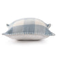 20" Blue And Ivory Plaid Throw Pillow Cover