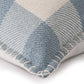 20" Blue And Ivory Plaid Throw Pillow Cover