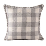 20" Blue And Ivory Plaid Throw Pillow Cover