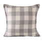 20" Light Gray And Ivory Plaid Throw Pillow Cover