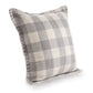 20" Light Gray And Ivory Plaid Throw Pillow Cover